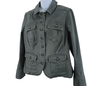 Army green utility jacket, Green army jacket, size 14P